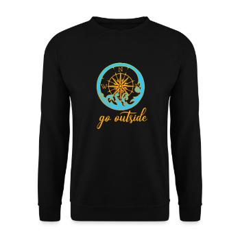 go outside Kompass - Unisex Pullover - Schwarz - Vorne - Alina (178cm) & Michal (187cm)