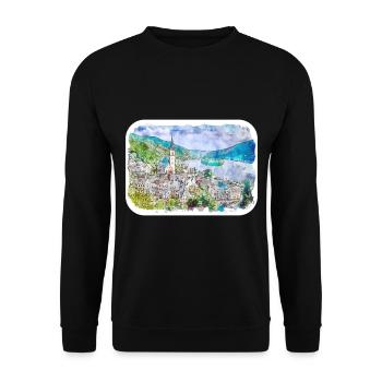Allemagne Aquarelle Esquisse Dessinée à la main Illustration - Sweat-shirt Unisexe - noir - Devant - Alina (178cm) & Michal (187cm)