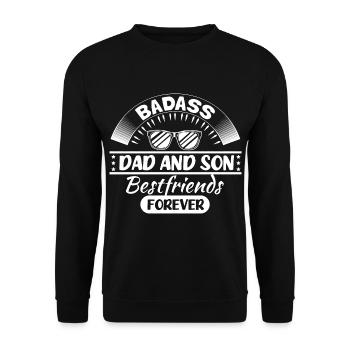 Père & Fils Parents Papa Idée Cadeau - Sweat-shirt Unisexe - noir - Devant - Alina (178cm) & Michal (187cm)