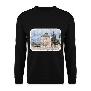 Marrakech Morocco Watercolor Sketch Illustration - Unisex Sweatshirt - black - Front - Alina (178cm) & Michal (187cm)