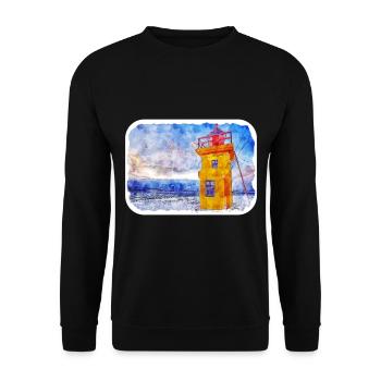 Islande croquis à l’aquarelle dessin à la main illustration - Sweat-shirt Unisexe - noir - Devant - Alina (178cm) & Michal (187cm)