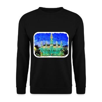 Vienna Austria Watercolor Sketch Illustration - Unisex Sweatshirt - black - Front - Alina (178cm) & Michal (187cm)