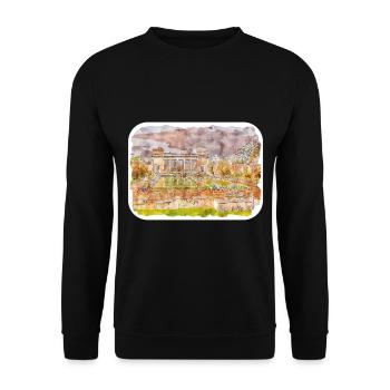 India Landmark Watercolor Sketch Paint Illustratio - Unisex Sweatshirt - black - Front - Alina (178cm) & Michal (187cm)