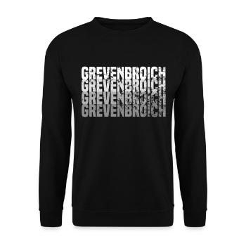 Grevenbroich grunge Effekt weis auf schwarz - Unisex Pullover - Schwarz - Vorne - Alina (178cm) & Michal (187cm)