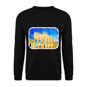 Allemagne Aquarelle Esquisse Dessinée à la main Illustration - Sweat-shirt Unisexe - noir - Devant - Alina (178cm) & Michal (187cm)