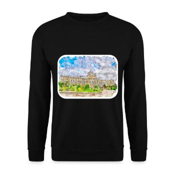 Vienna Austria Watercolor Sketch Painting - Unisex Sweatshirt - black - Front - Alina (178cm) & Michal (187cm)
