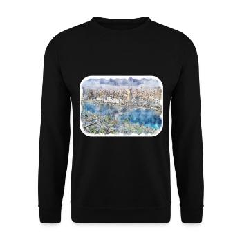 Cairo Egypt Watercolor Sketch Drawn Illustration - Unisex Sweatshirt - black - Front - Alina (178cm) & Michal (187cm)