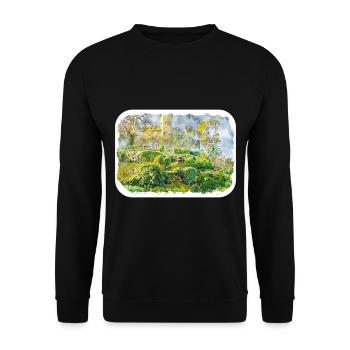 Angleterre Royaume-Uni Aquarelle Esquisse Dessinée à la main Peinture - Sweat-shirt Unisexe - noir - Devant - Alina (178cm) & Michal (187cm)