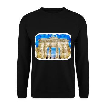 Allemagne Aquarelle Esquisse Dessinée à la main Illustration - Sweat-shirt Unisexe - noir - Devant - Alina (178cm) & Michal (187cm)