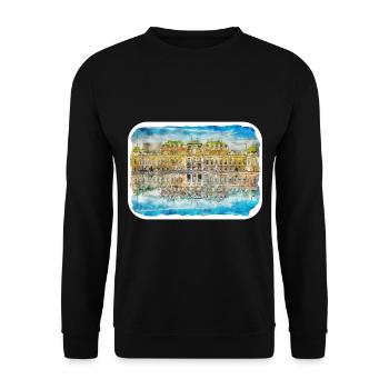 Autriche Aquarelle Esquisse Dessinée à la main Illustration - Sweat-shirt Unisexe - noir - Devant - Alina (178cm) & Michal (187cm)