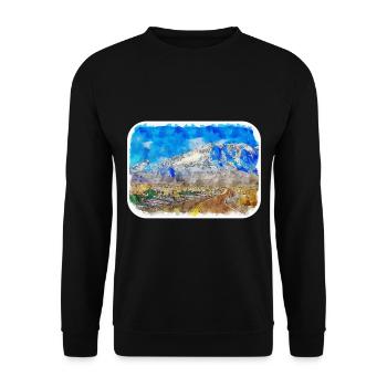 Illustration de croquis à l’aquarelle de Californie usa - Sweat-shirt Unisexe - noir - Devant - Alina (178cm) & Michal (187cm)