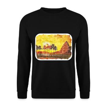 Rio de Janeiro Brésil Aquarelle Dessin - Sweat-shirt Unisexe - noir - Devant - Alina (178cm) & Michal (187cm)