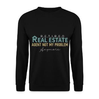 Immobilienmakler Makler Beruf Immobilien - Unisex Pullover - Schwarz - Vorne - Alina (178cm) & Michal (187cm)