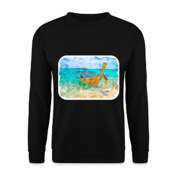 Thailand Aquarell Skizze Handgezeichnete Illustration - Unisex Pullover - Schwarz - Vorne - Alina (178cm) & Michal (187cm)