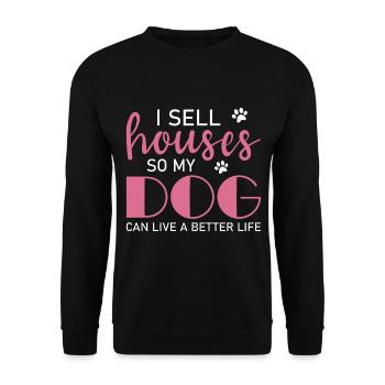 Immobilienmakler Makler Beruf Immobilien - Unisex Pullover - Schwarz - Vorne - Alina (178cm) & Michal (187cm)
