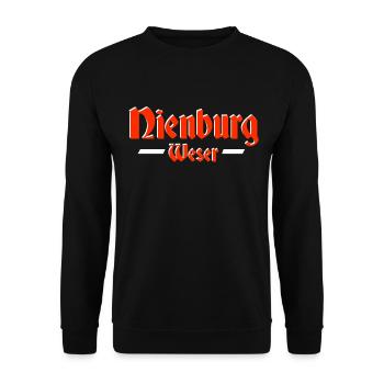 nienburg an der weser altdeutsche Schrift - Unisex Pullover - Schwarz - Vorne - Alina (178cm) & Michal (187cm)