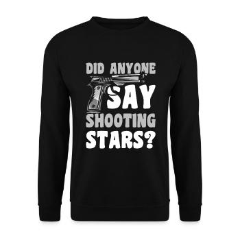 Shooting Star Sky Telescope Astronaut - Unisex Sweatshirt - black - Front - Alina (178cm) & Michal (187cm)