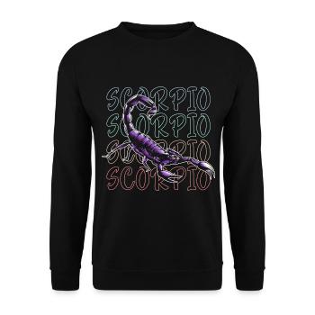Horoskop Astrologie Stern Oktober - Unisex Pullover - Schwarz - Vorne - Alina (178cm) & Michal (187cm)