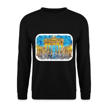 Allemagne Aquarelle Esquisse Dessinée à la main Illustration - Sweat-shirt Unisexe - noir - Devant - Alina (178cm) & Michal (187cm)