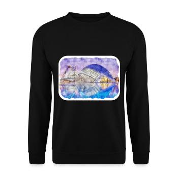 Spain Watercolor Sketch Hand Drawn Illustration - Unisex Sweatshirt - black - Front - Alina (178cm) & Michal (187cm)