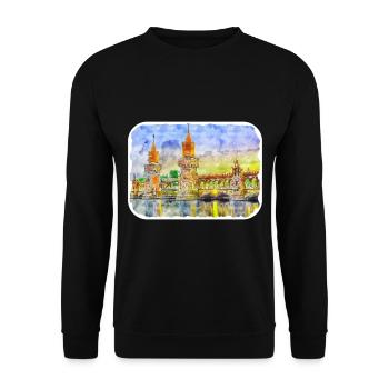 Allemagne Aquarelle Esquisse Dessinée à la main Illustration - Sweat-shirt Unisexe - noir - Devant - Alina (178cm) & Michal (187cm)