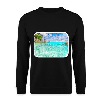 Thaïlande Aquarelle Esquisse Dessinée à la Main Illustration - Sweat-shirt Unisexe - noir - Devant - Alina (178cm) & Michal (187cm)