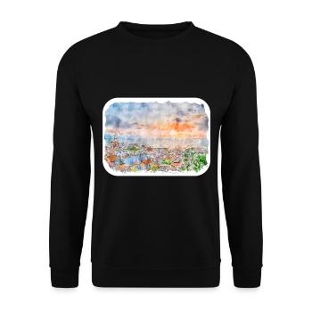 Mexique Aquarelle Esquisse Dessinée à la main Illustration - Sweat-shirt Unisexe - noir - Devant - Alina (178cm) & Michal (187cm)