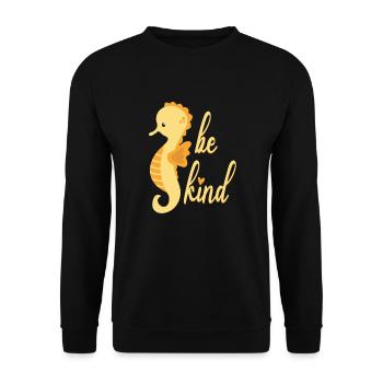 seepferdchen - Unisex Pullover - Schwarz - Vorne - Alina (178cm) & Michal (187cm)