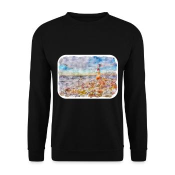 Norvège Aquarelle Esquisse Dessinée à la main Illustration - Sweat-shirt Unisexe - noir - Devant - Alina (178cm) & Michal (187cm)