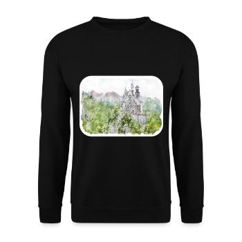 Deutschland Aquarell Skizze handgezeichnete Illustration - Unisex Pullover - Schwarz - Vorne - Alina (178cm) & Michal (187cm)