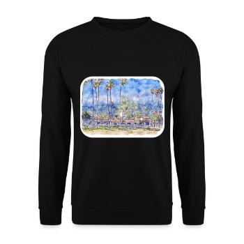 California Usa Watercolor Sketch Drawn Illustratio - Unisex Sweatshirt - black - Front - Alina (178cm) & Michal (187cm)