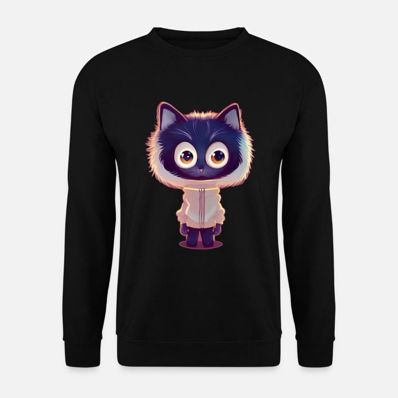 Fox cat with sweater - Unisex Sweatshirt - black