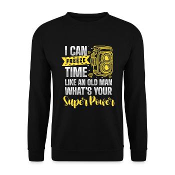 Kamera Fotografieren Objektiv Motiv - Unisex Pullover - Schwarz - Vorne - Alina (178cm) & Michal (187cm)