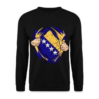 Proud Bosnian Bosniaks Bosnia Herzegovina - Unisex Sweatshirt - black - Front - Alina (178cm) & Michal (187cm)