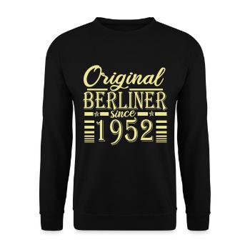 berliner original since 1952 Geburtstag - Unisex Pullover - Schwarz - Vorne - Alina (178cm) & Michal (187cm)