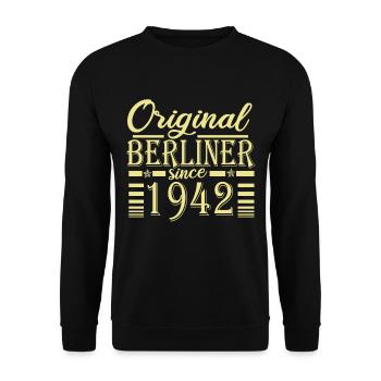 berliner original since 1942 geburtstag - Unisex Pullover - Schwarz - Vorne - Alina (178cm) & Michal (187cm)