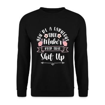Schuster Beruf Humor Arbeiten - Unisex Pullover - Schwarz - Vorne - Alina (178cm) & Michal (187cm)
