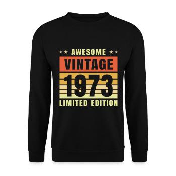 1973 - Born 1973 - Unisex Sweatshirt - black - Front - Alina (178cm) & Michal (187cm)