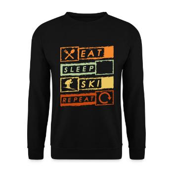 Skifahren Pistensau Abfahrt - Unisex Pullover - Schwarz - Vorne - Alina (178cm) & Michal (187cm)