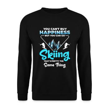 Skifahren Schnee Hobby - Unisex Pullover - Schwarz - Vorne - Alina (178cm) & Michal (187cm)