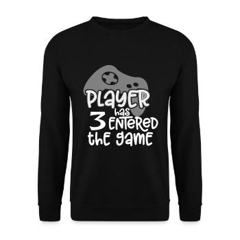Third Baby Player 3 est entré dans le jeu Baby - Sweat-shirt Unisexe - noir - Devant - Alina (178cm) & Michal (187cm)
