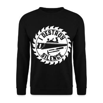 Tischler | Handwerk Handwerker Holz Geschenkideen - Unisex Pullover - Schwarz - Vorne - Alina (178cm) & Michal (187cm)