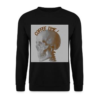 coffee time skull - Sweat-shirt Unisexe - noir - Devant - Alina (178cm) & Michal (187cm)