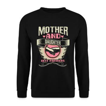 Idée cadeau de famille mère-fille - Sweat-shirt Unisexe - noir - Devant - Alina (178cm) & Michal (187cm)