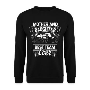 Mutter und Tochter Mutterliebe - Unisex Pullover - Schwarz - Vorne - Alina (178cm) & Michal (187cm)