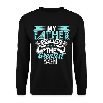 Bester Sohn Geschenk - Unisex Pullover - Schwarz - Vorne - Alina (178cm) & Michal (187cm)