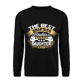 Beste Tochter Töchter Süß Geschenkidee - Unisex Pullover - Schwarz - Vorne - Alina (178cm) & Michal (187cm)