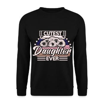 Daughter Family Lustig Gift Idea - Unisex Sweatshirt - black - Front - Alina (178cm) & Michal (187cm)