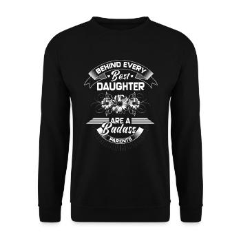 Daughter Family Niedlich Gift Idea - Unisex Sweatshirt - black - Front - Alina (178cm) & Michal (187cm)