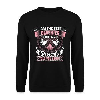 Tochter Liebe Niedlich Geschenk - Unisex Pullover - Schwarz - Vorne - Alina (178cm) & Michal (187cm)